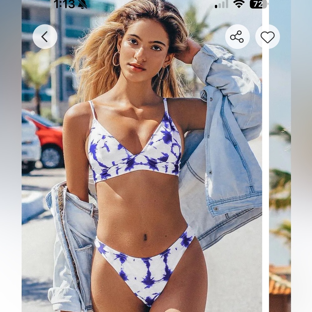NWT CUPSHE Blue Crush Tiedye Bikini